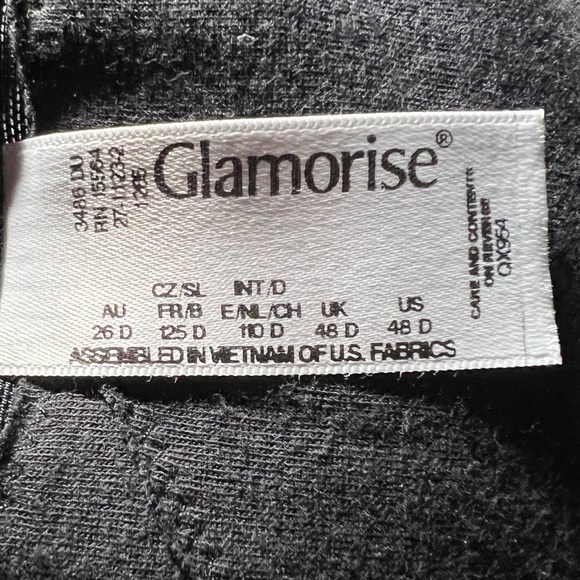 - Glamorise 48D/50D Posture Back Front Closure Black Bra! NEW! - Picture 10 of 16